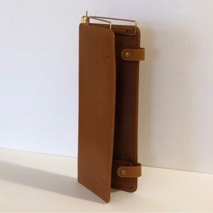 1950s Genuine Cowhide Leather Travel Tie Holder Hanging Case Vintage USA